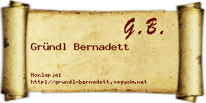 Gründl Bernadett névjegykártya