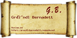 Gründl Bernadett névjegykártya